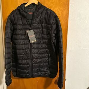 Black Puffer Jacket Mens XLB Zip Pockets Hawke & Co XL Big